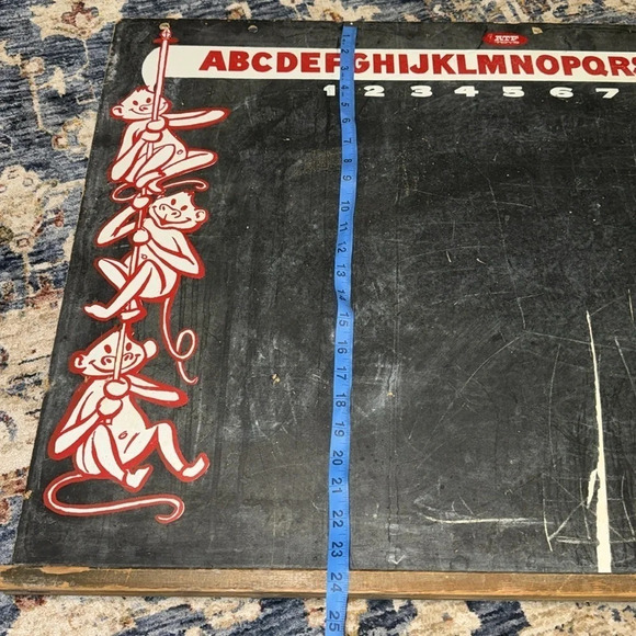 Vintage Children’s Chalkboard Blackboard Sign Numbers/Alphabet/Monkeys/Giraffe - Picture 11 of 16